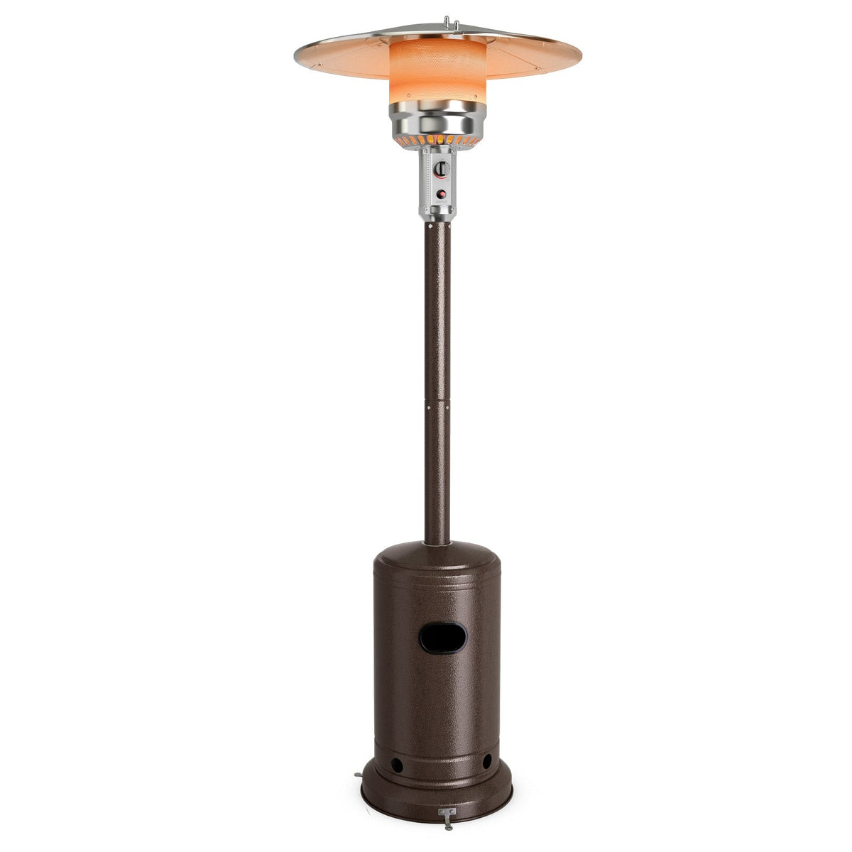 Calentador de patio de propano de acero inoxidable de 50000 BTU con protección antivuelco