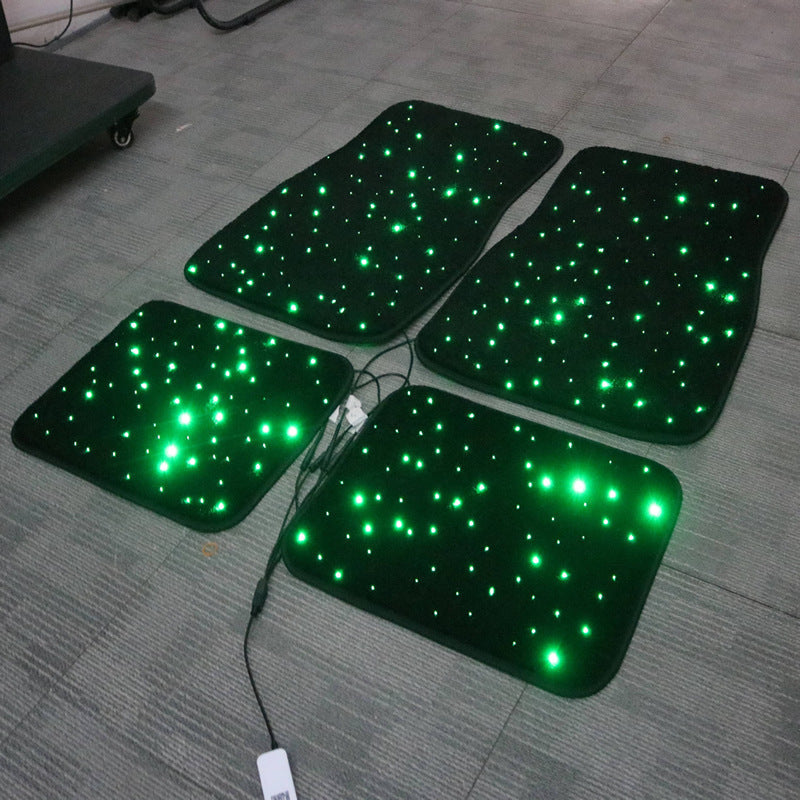 Baby's Breath Shaped Fiber Optic Light Car Foot Mat