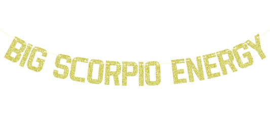 Zatain Big Scorpio Energy Banner Gold Horoscope Astrology Party Decor