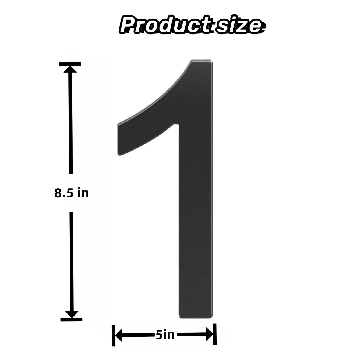GLDonee Número de casa autoadhesivo de acrílico de 8.5", número 3, negro, dirección moderna