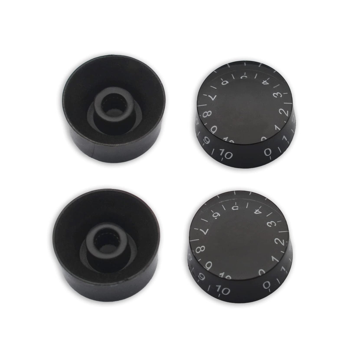 SAPHUE 4PCS Speed Control Knobs Electric Guitar Tone Volume Black
