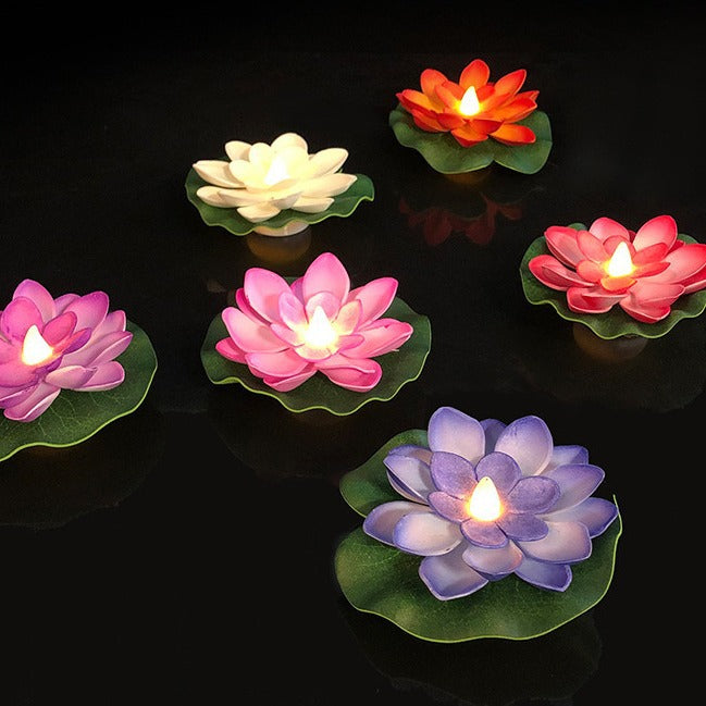 Floating Water Induction Lotus Colorful Waterproof Small Night Lamp