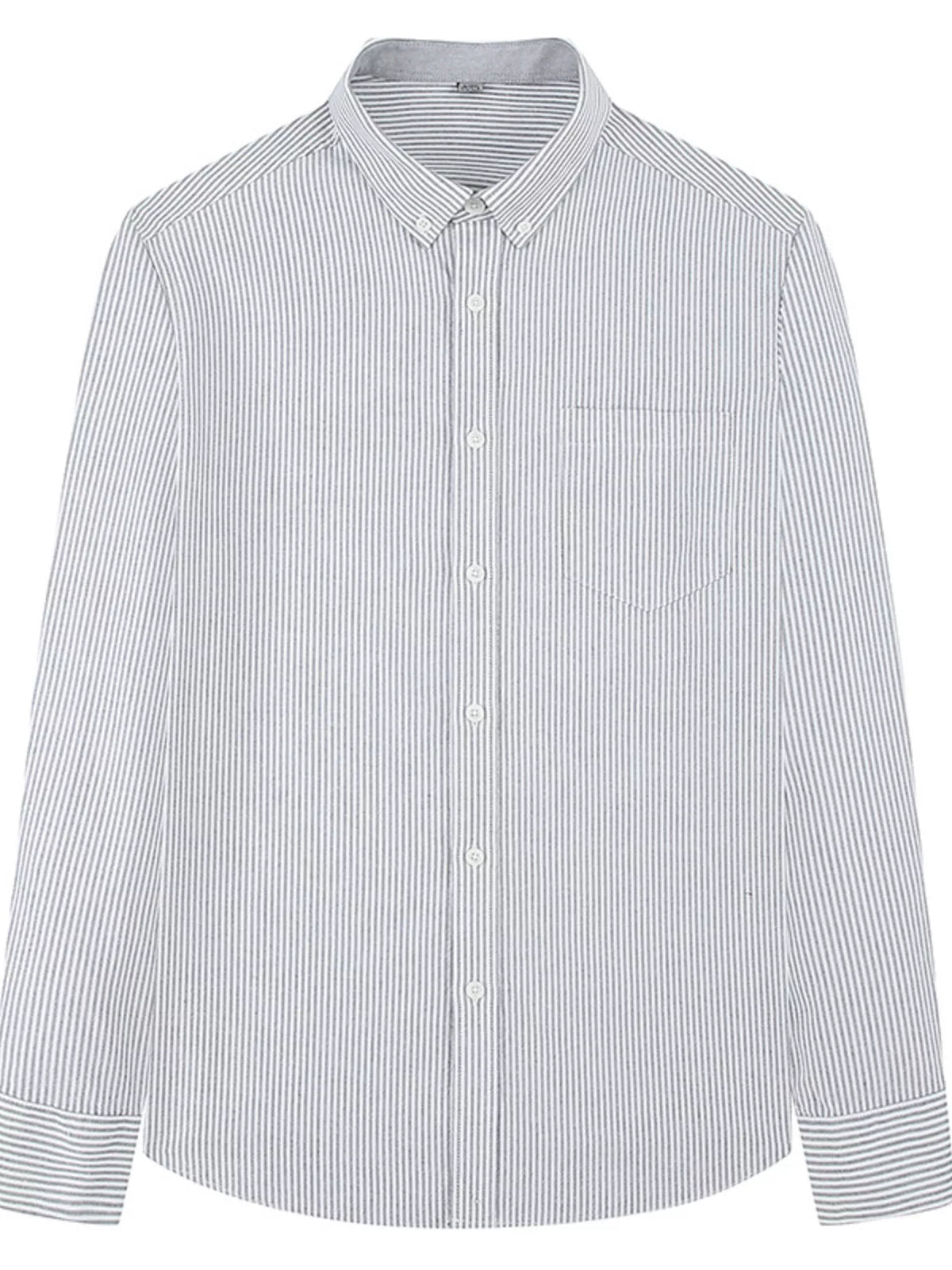 Men's Full Size Striped Button Up Long Sleeve Shirt Plus Size