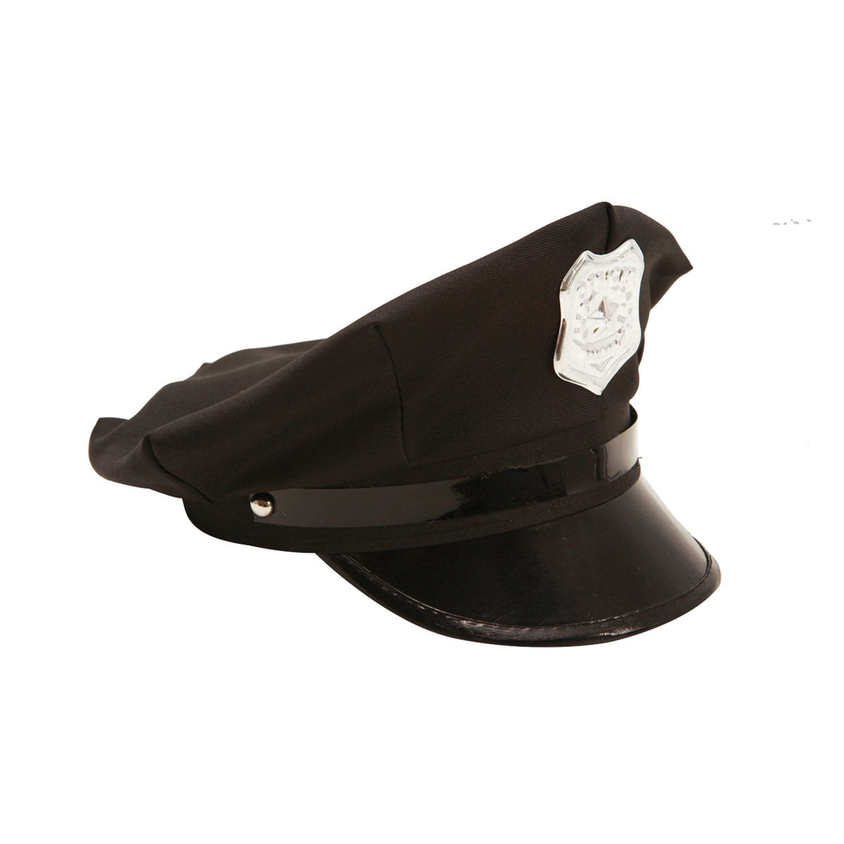 Black Policeman Hat with Badge