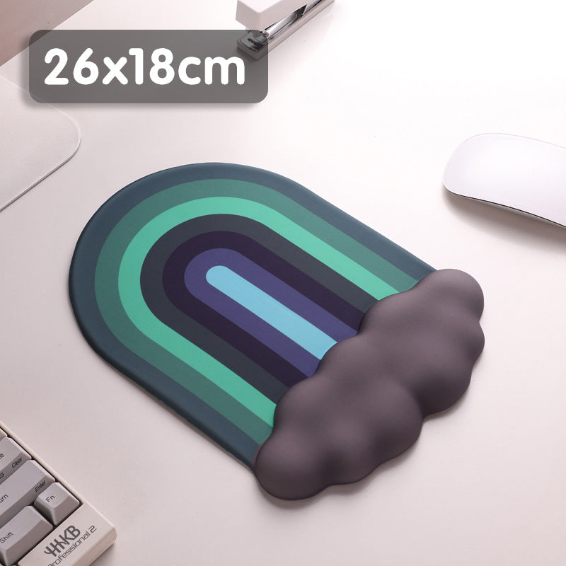 Cloud Rainbow Silica Gel Wrister Mouse Pad Keyboard Support Slippery Washable
