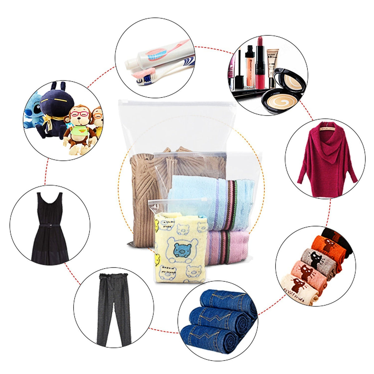 9Pcs Clothes Storage Bags Water-Resistant Travel Luggage Organizer Clothing Packing Cubes for Blouse Hosiery Stocking Underwear