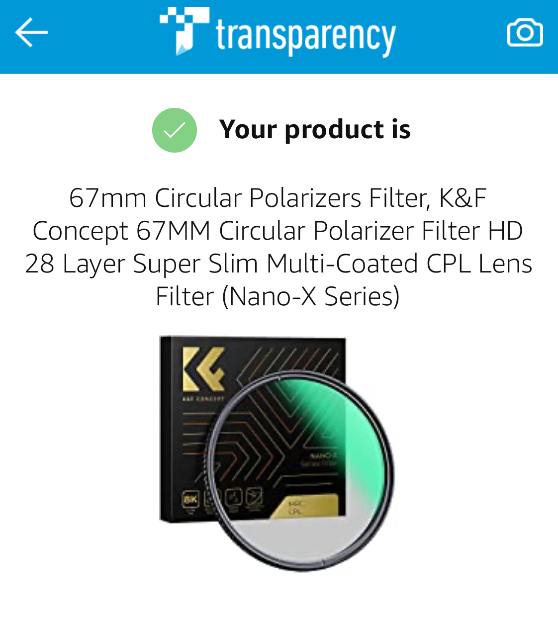 K&F Concept 55mm Ultra Slim Circular Polarizer CPL Lens Filter