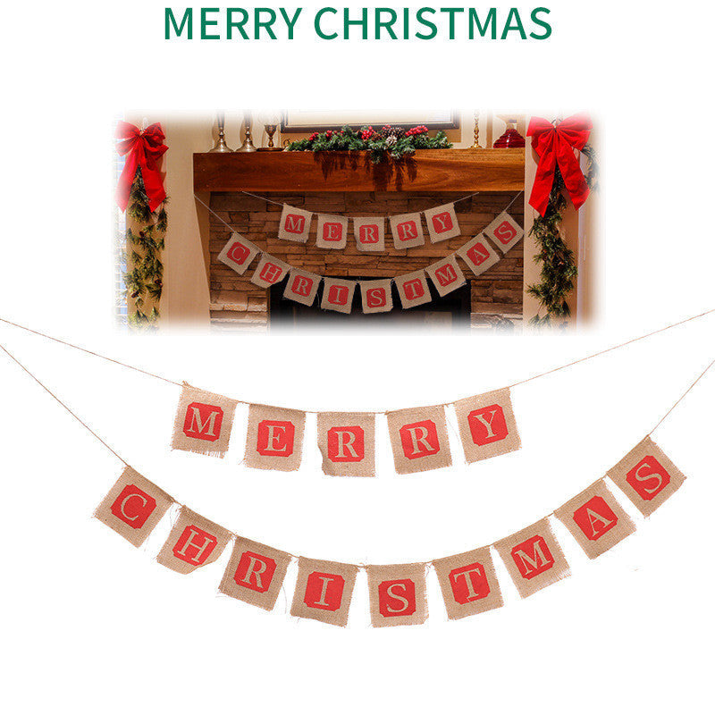 Bandera de saco Feliz Navidad Bandera de Navidad Decoración de banderines de Navidad