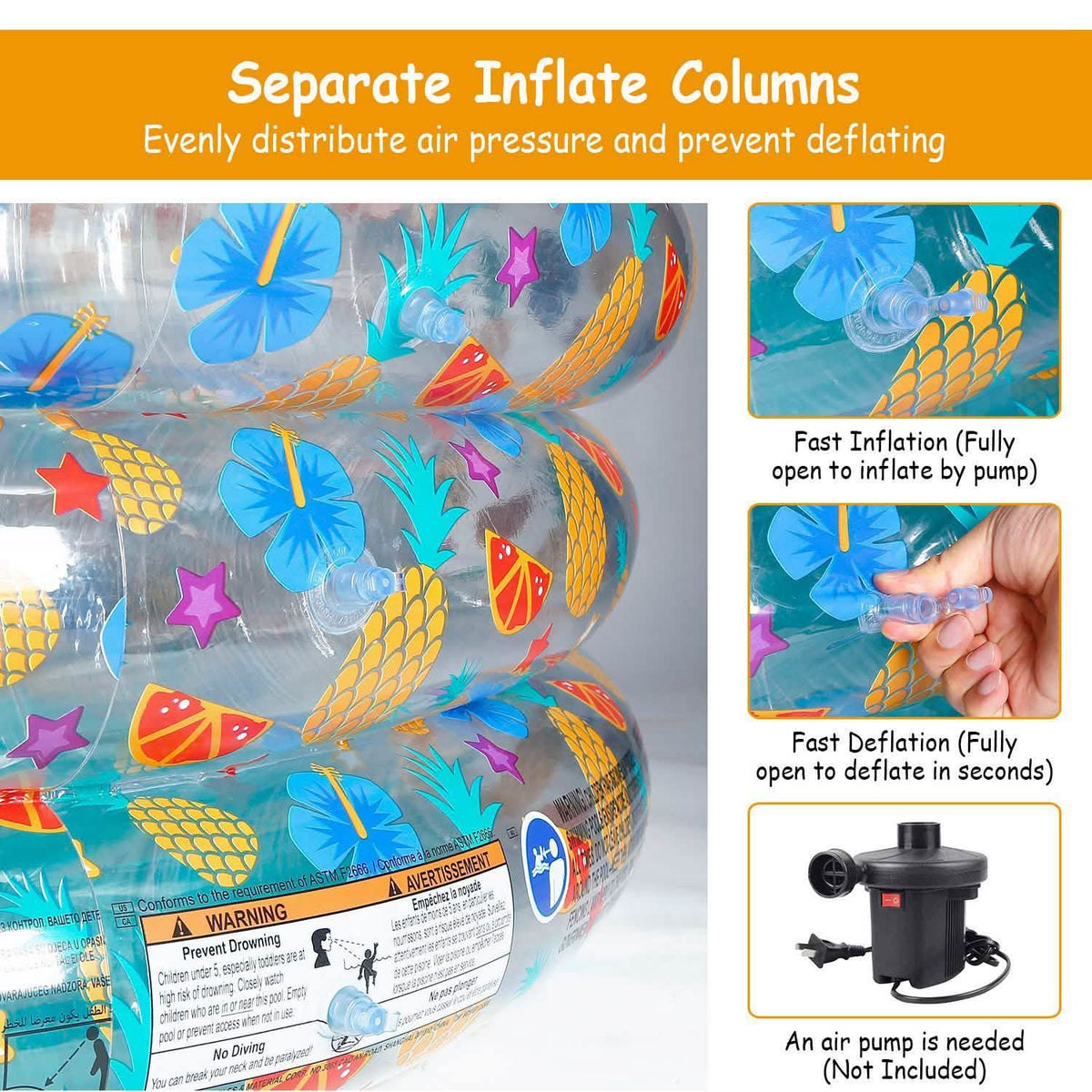 59x21" Inflatable Swimming Pool