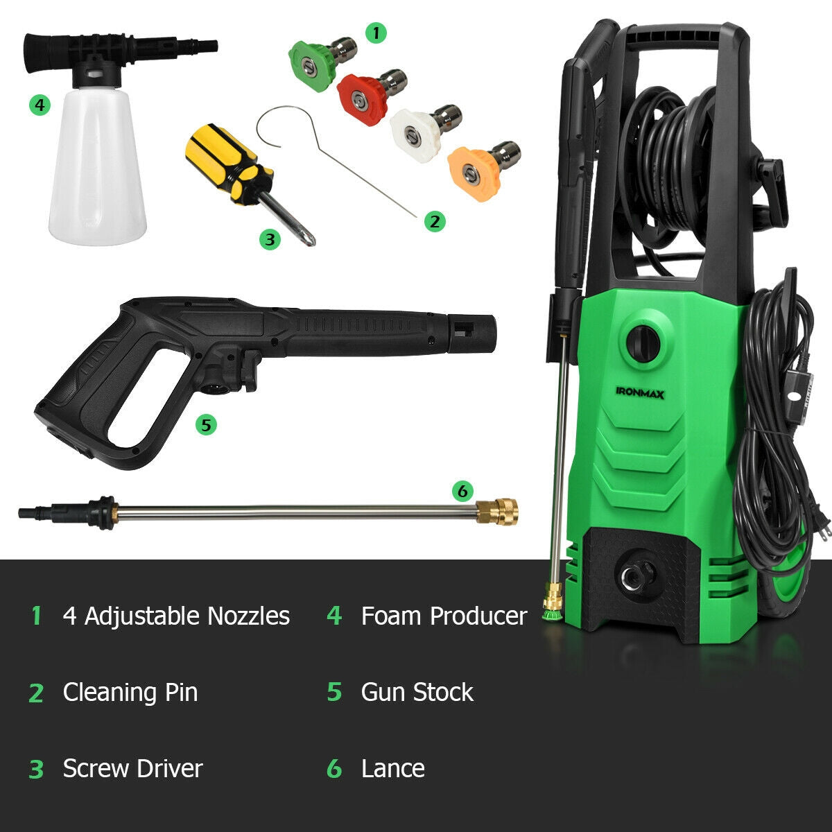 3500PSI Electric Pressure Washer with Wheels