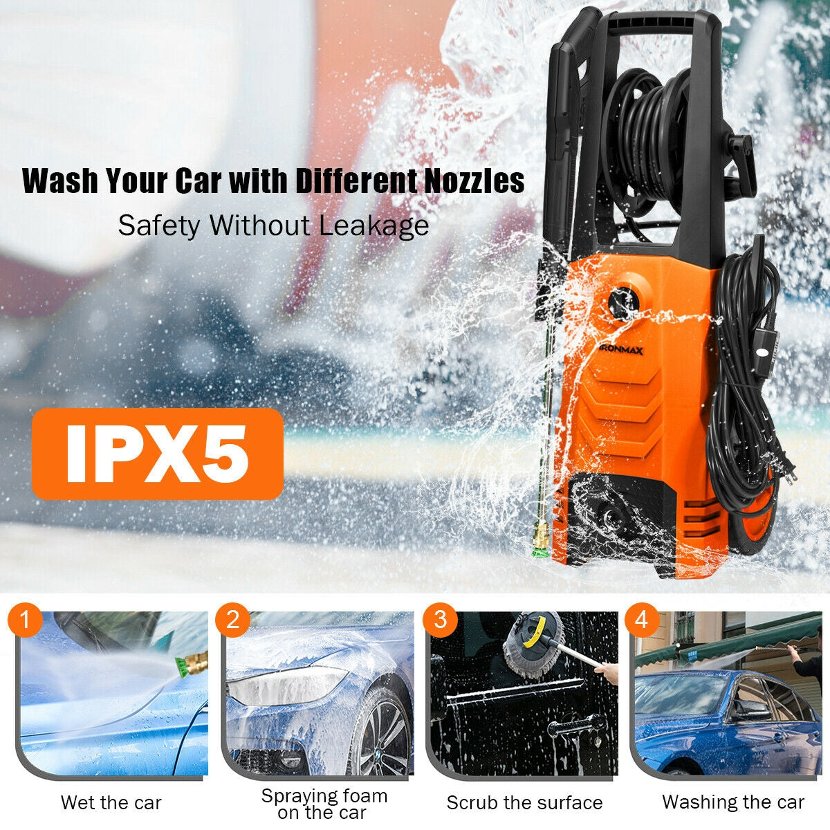 3500PSI Electric Pressure Washer with Wheels