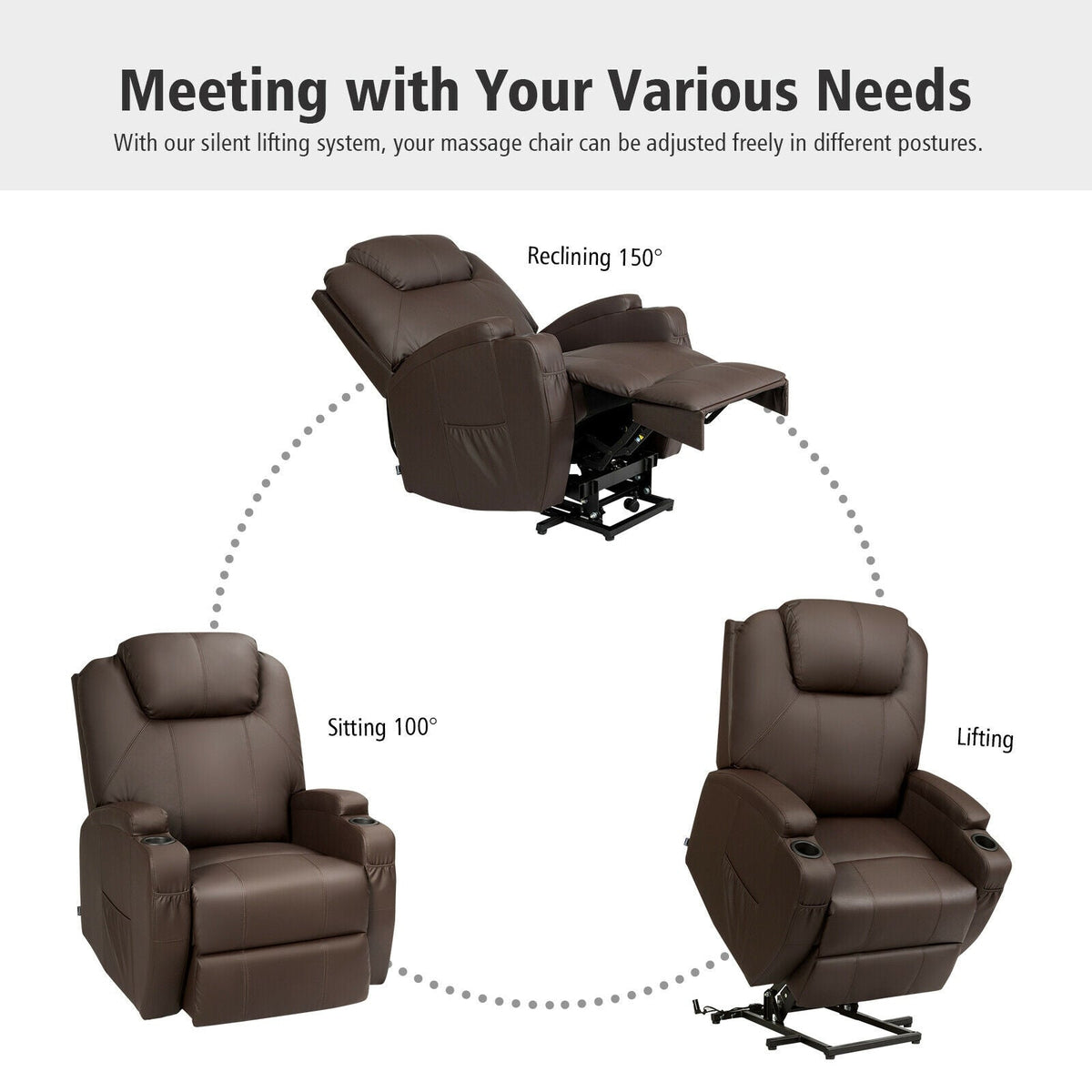 Power Lift Recliner Chair with Massage and Heat for Elderly with Remote Control