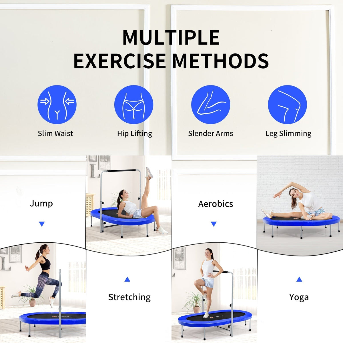 2-Person Foldable Mini Kids Fitness Rebounder Trampoline