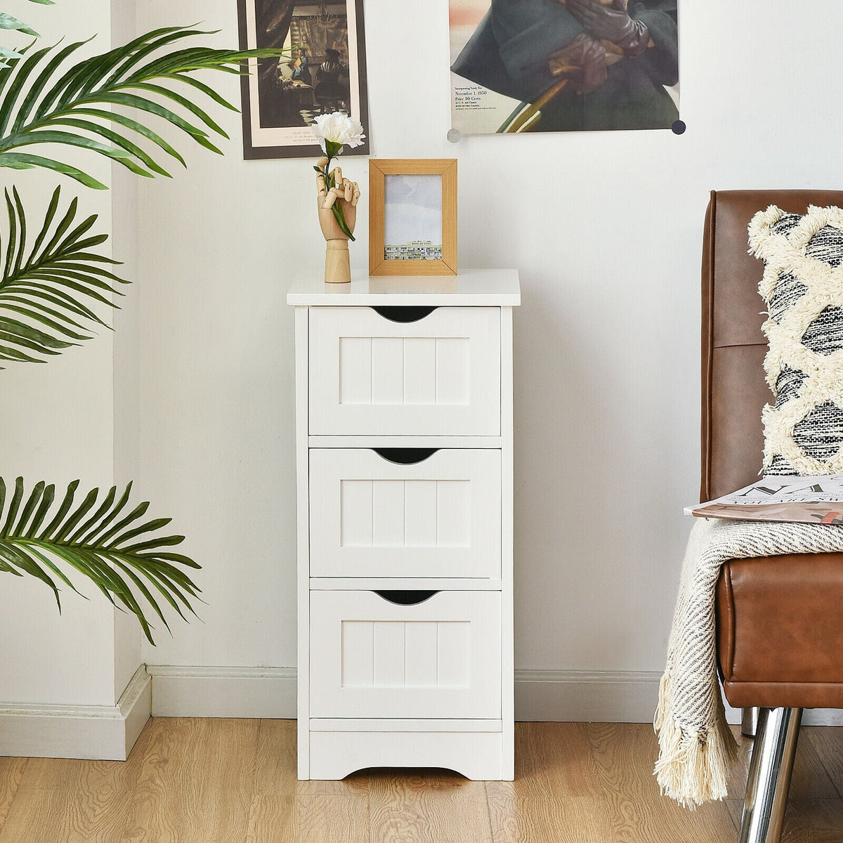 Bathroom Floor Freestanding Storage Organizer with 3 Drawers