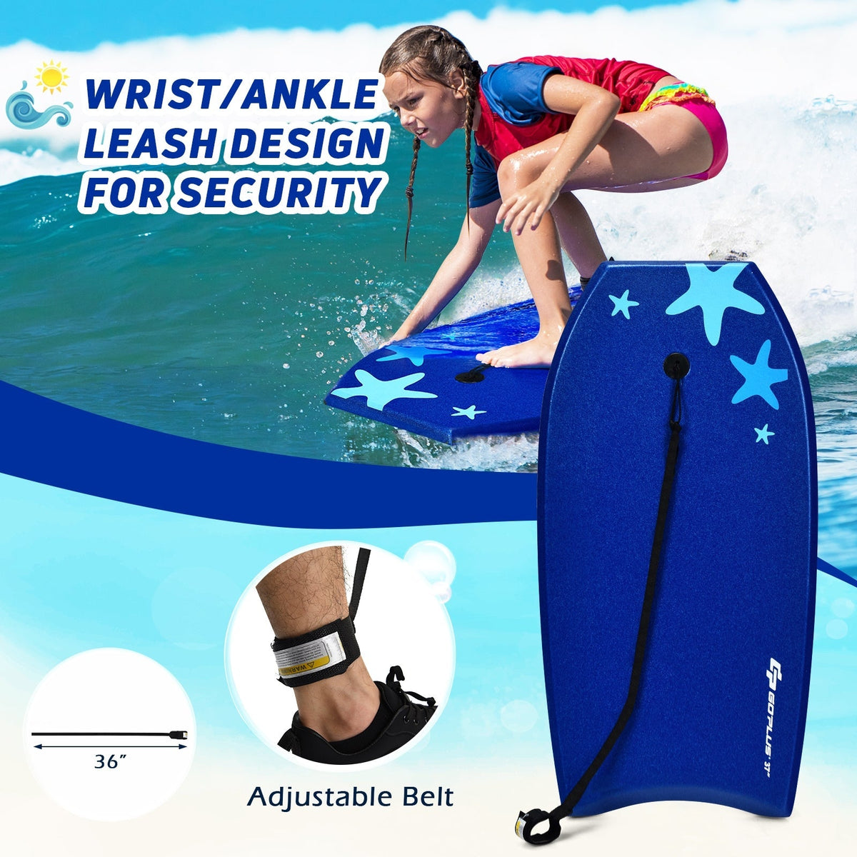 41 Inch Lightweight Super Portable Surfing Bodyboard