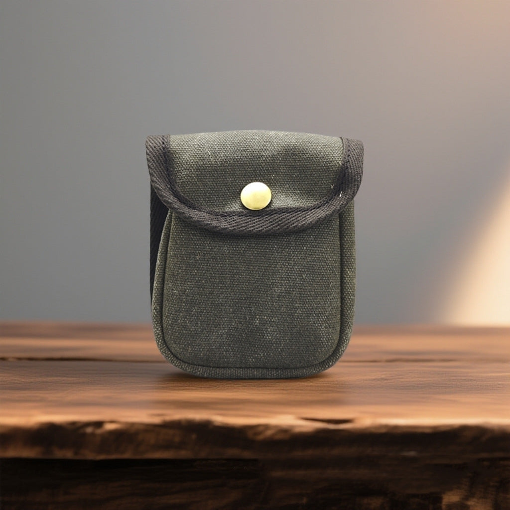 Retro Oil-Waxed Canvas Waist Bag For Men Mini Coin Purse