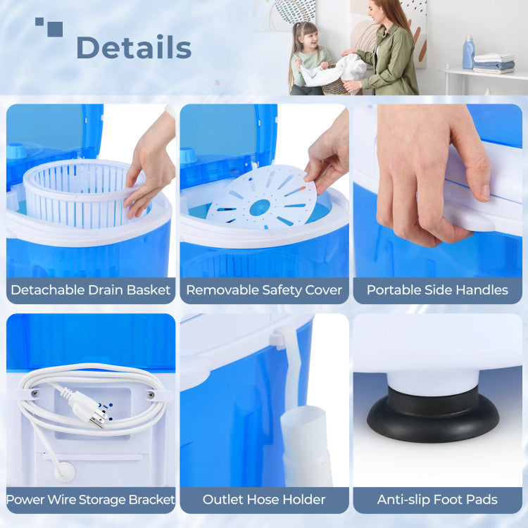 5.5 lbs Space-Saving Semi-Auto Washer