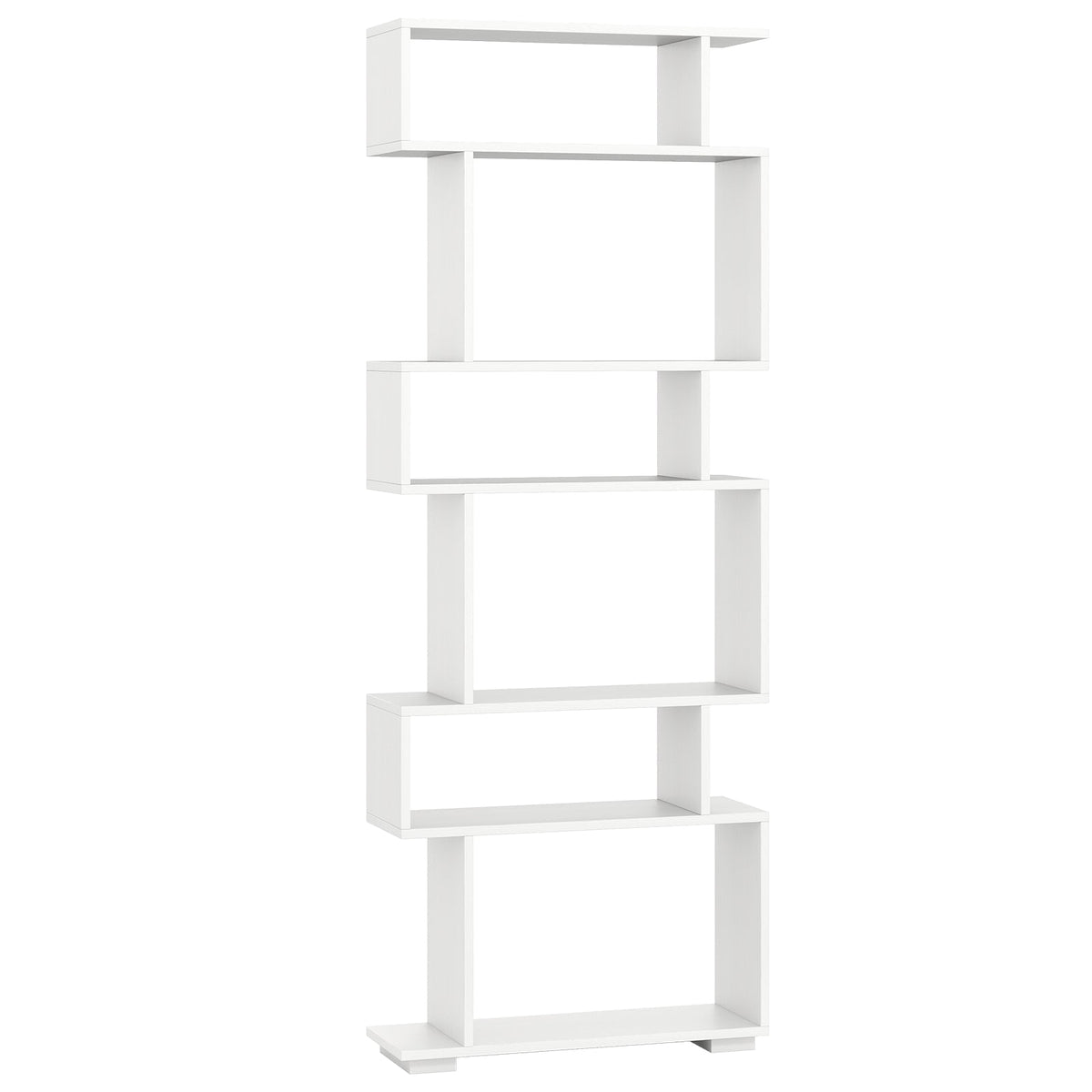6-Tier Geometric Bookshelf with 2 Anti-Tipping Kits for Home Office