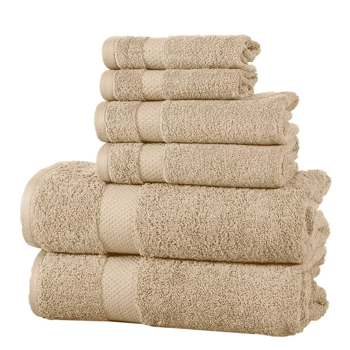6-Pack: 100% Cotton Towel Set - Assorted Colors