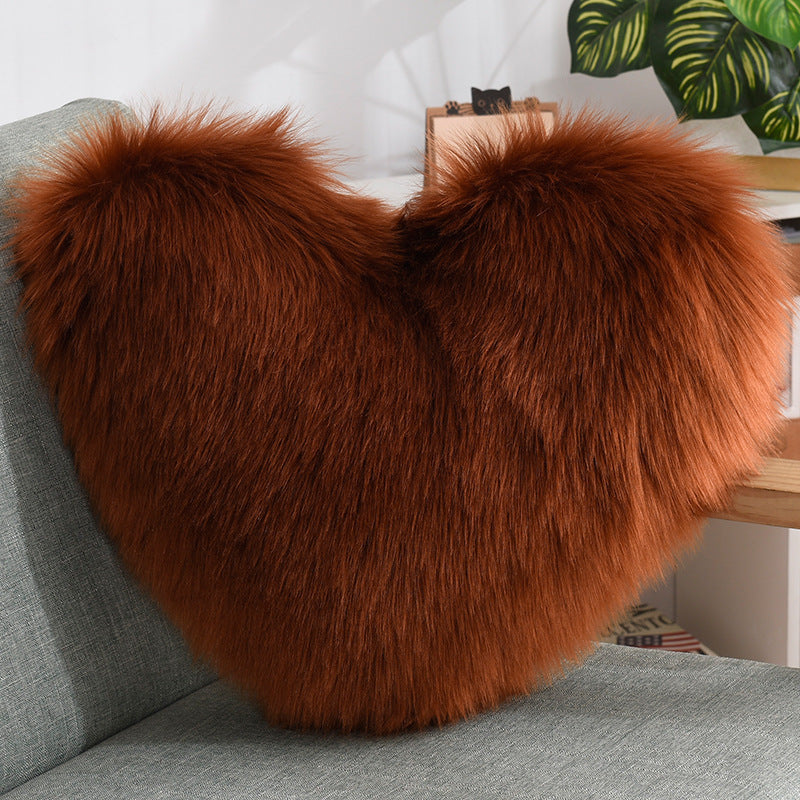 Cojines Decorativos Corazón Largos de Peluche Suaves y Esponjosos Funda de Cojín para Sofá Fundas de Almohada Blanco