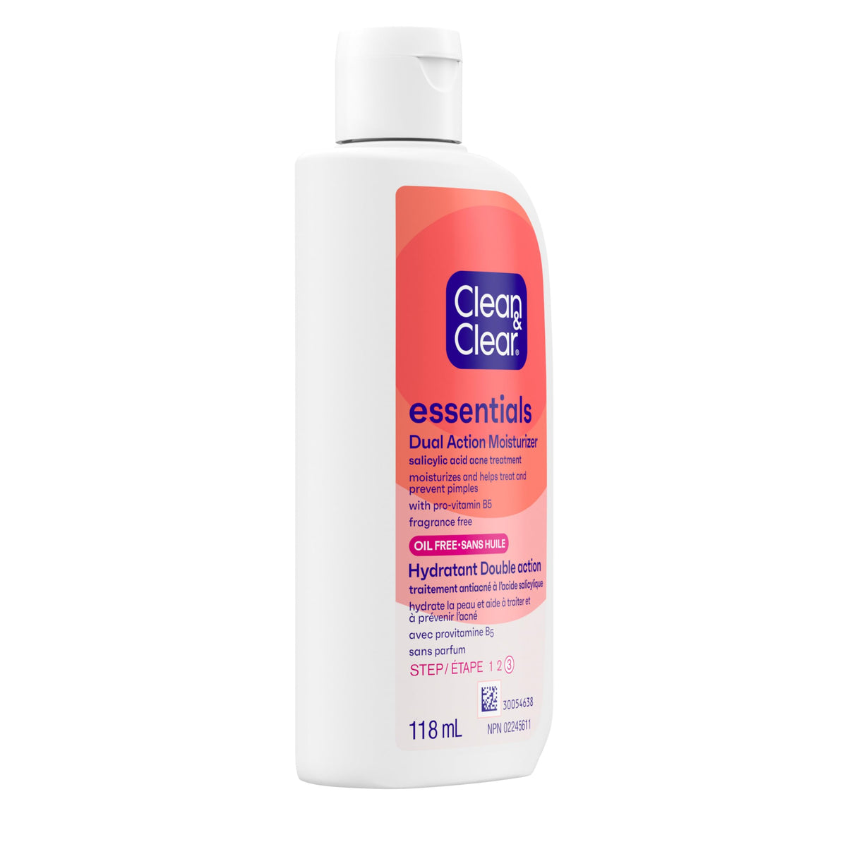 Consumo preferente 26/09/24 Humectante de doble acción sin aceite Clean & Clear 4 fl oz 118 ml
