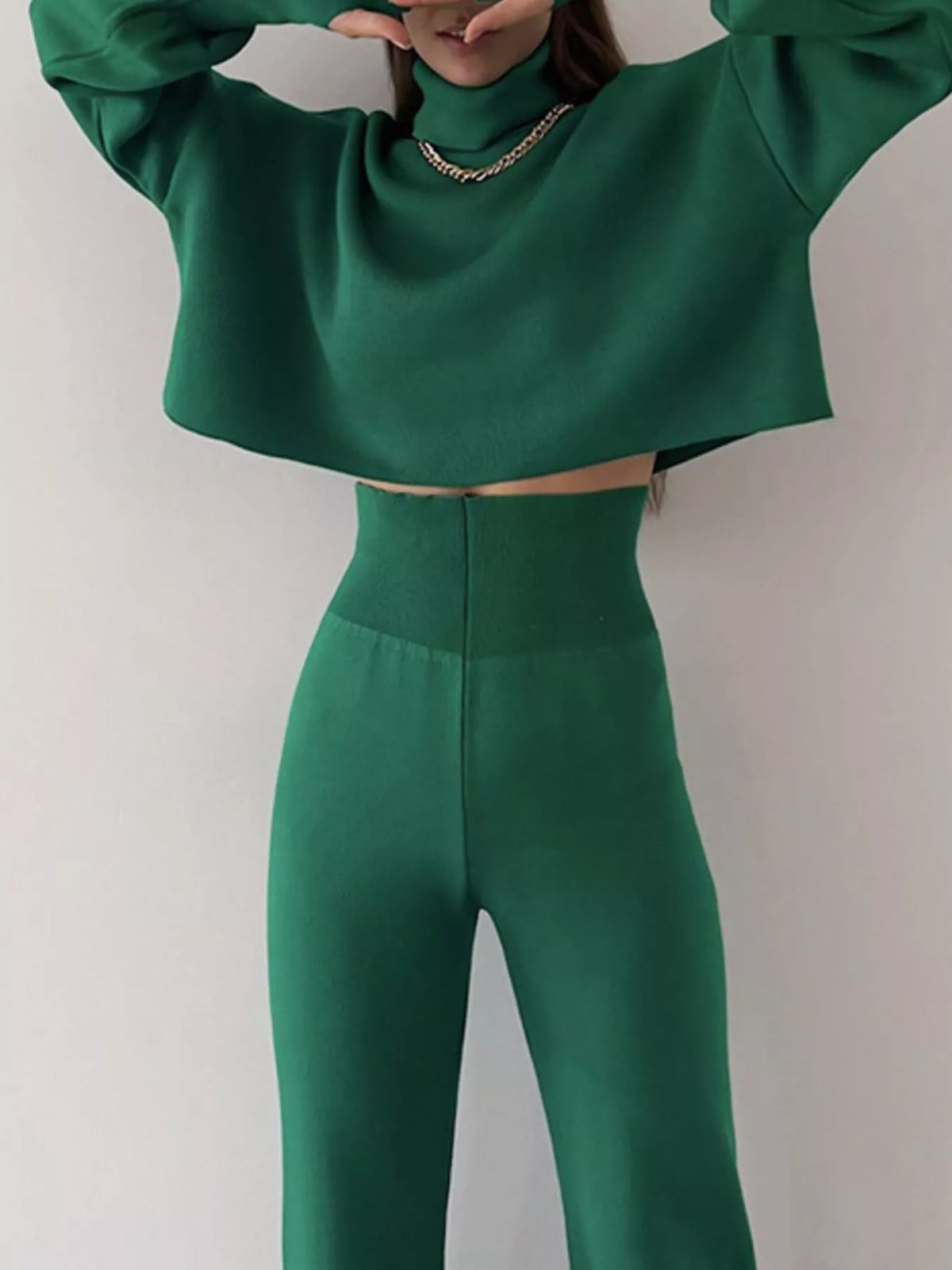 Turtleneck Long Sleeve Top & Pants Set