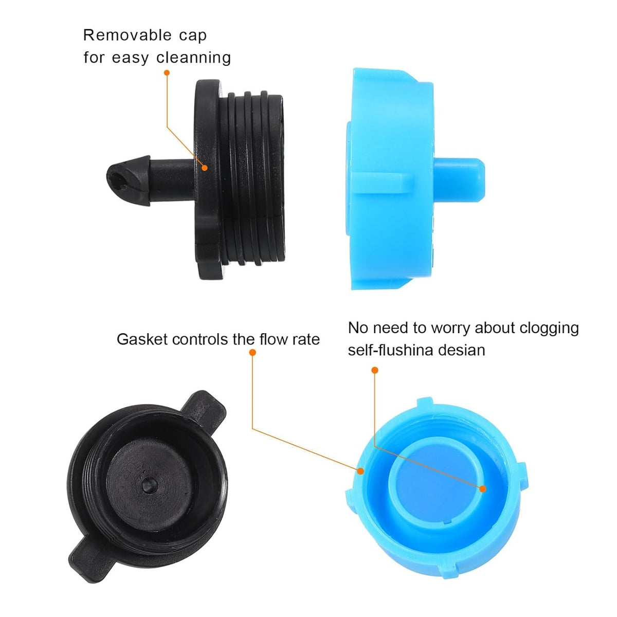 Emisores de riego por goteo Nyassa de 50 piezas, 4/7 pulgadas, 4 GPH, con compensación de presión