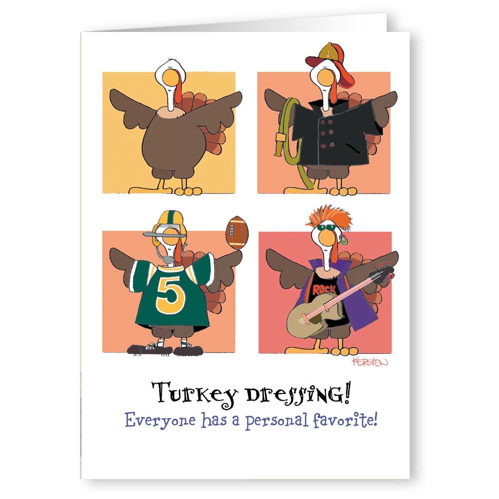 Colección Stonehouse, paquete de 2 tarjetas de felicitación divertidas de Acción de Gracias, diseño de pavo, surtidas