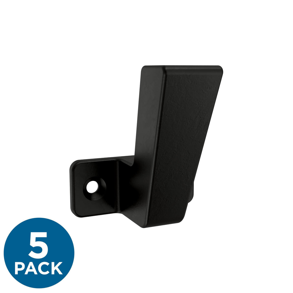 Paquete de 5 ganchos de pared geométricos individuales Franklin Brass, negro mate