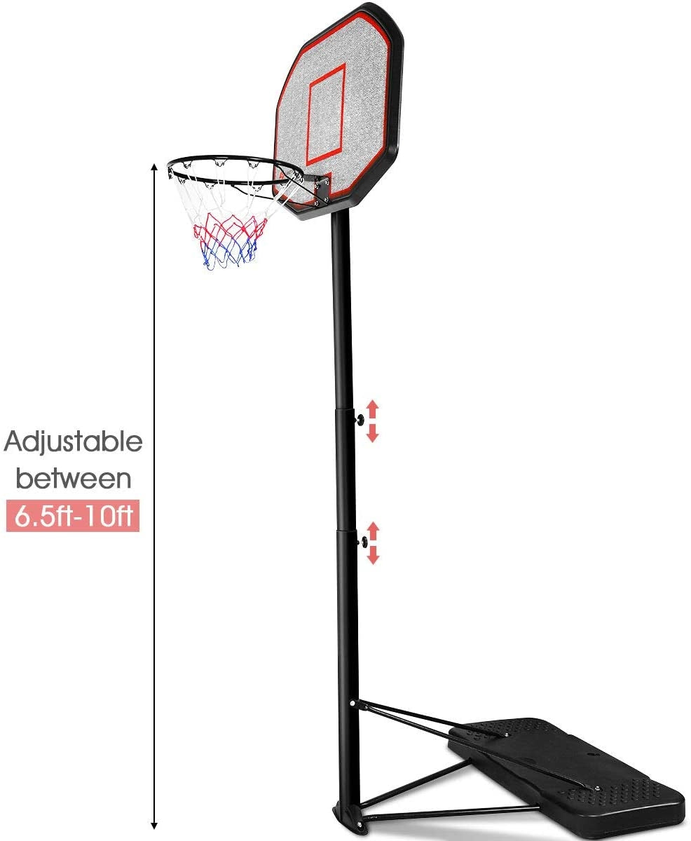 Canasta de baloncesto de 43 pulgadas, ajustable en altura, para interior y exterior