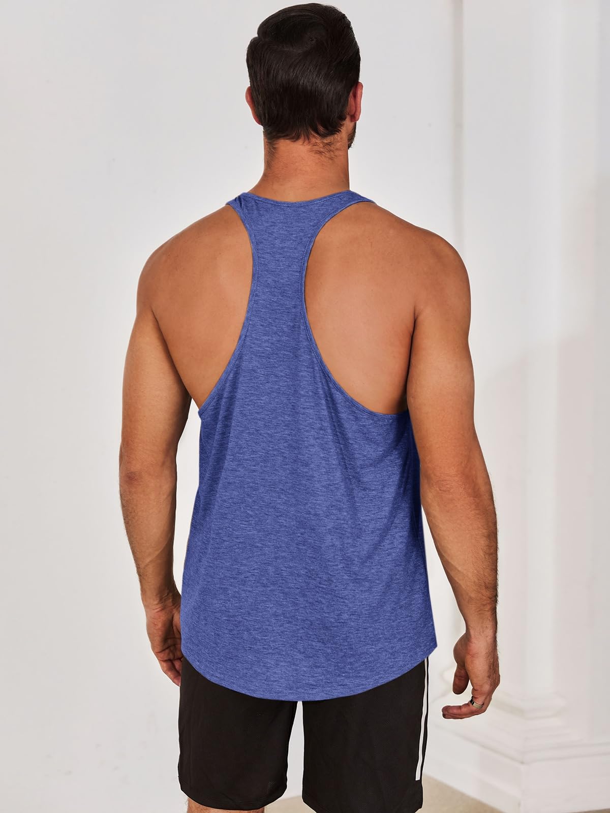 Camiseta de tirantes para hombre Runcati, estilo stringer para gimnasio, musculosa, deportiva, color azul, talla XL