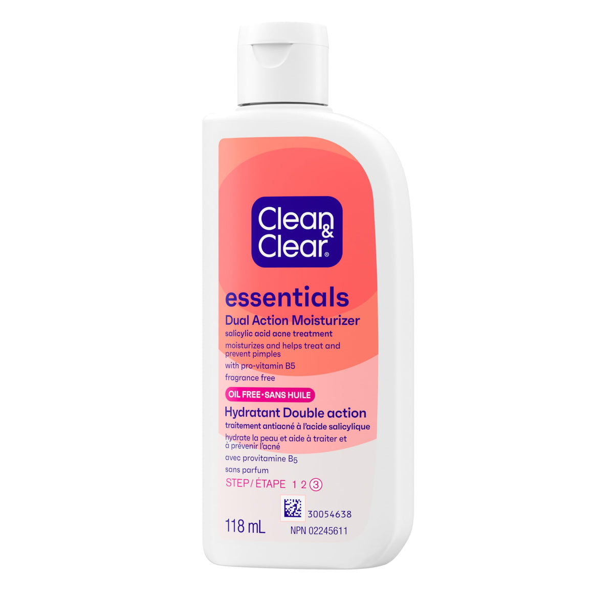 Consumo preferente 26/09/24 Humectante de doble acción sin aceite Clean & Clear 4 fl oz 118 ml