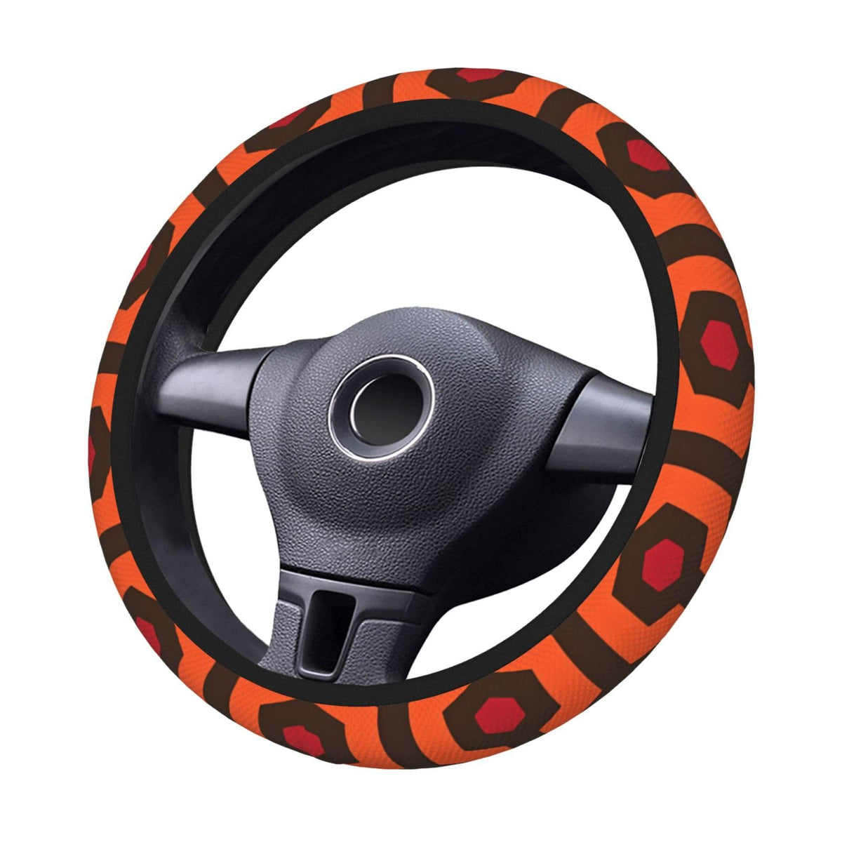 Funda para volante de coche con diseño de alfombra del Hotel Overlook, universal de 15 pulgadas, negra