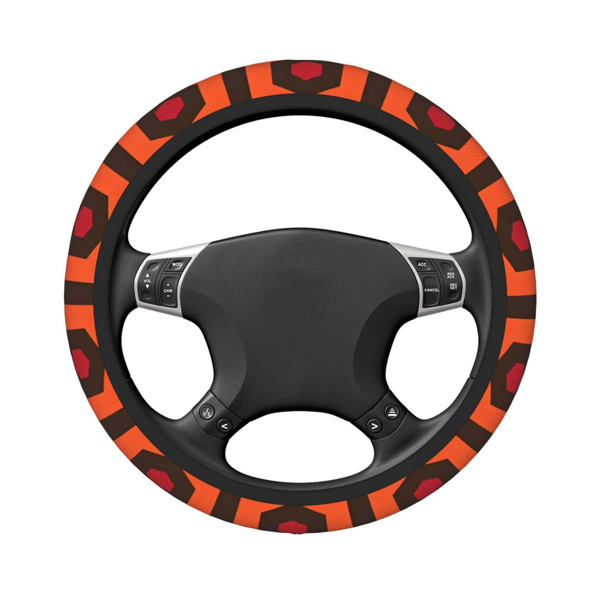 Funda para volante de coche con diseño de alfombra del Hotel Overlook, universal de 15 pulgadas, negra