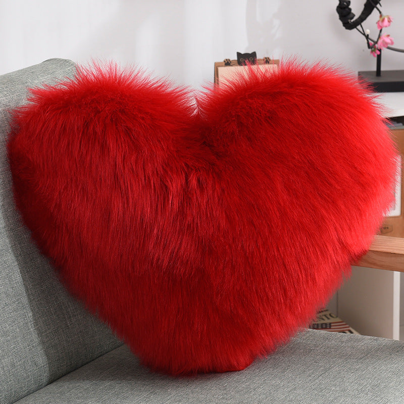 Cojines Decorativos Corazón Largos de Peluche Suaves y Esponjosos Funda de Cojín para Sofá Fundas de Almohada Blanco