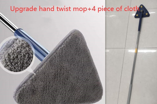 Fregona triangular extensible, giratoria 360°, ajustable, 110 cm, para limpiar bañeras, azulejos, suelos y paredes, fregona de limpieza profunda.