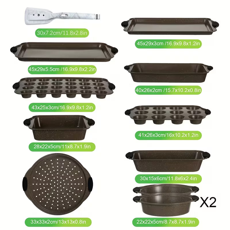 Non-Stick Carbon Steel Baking Pan Set with Stackable Design