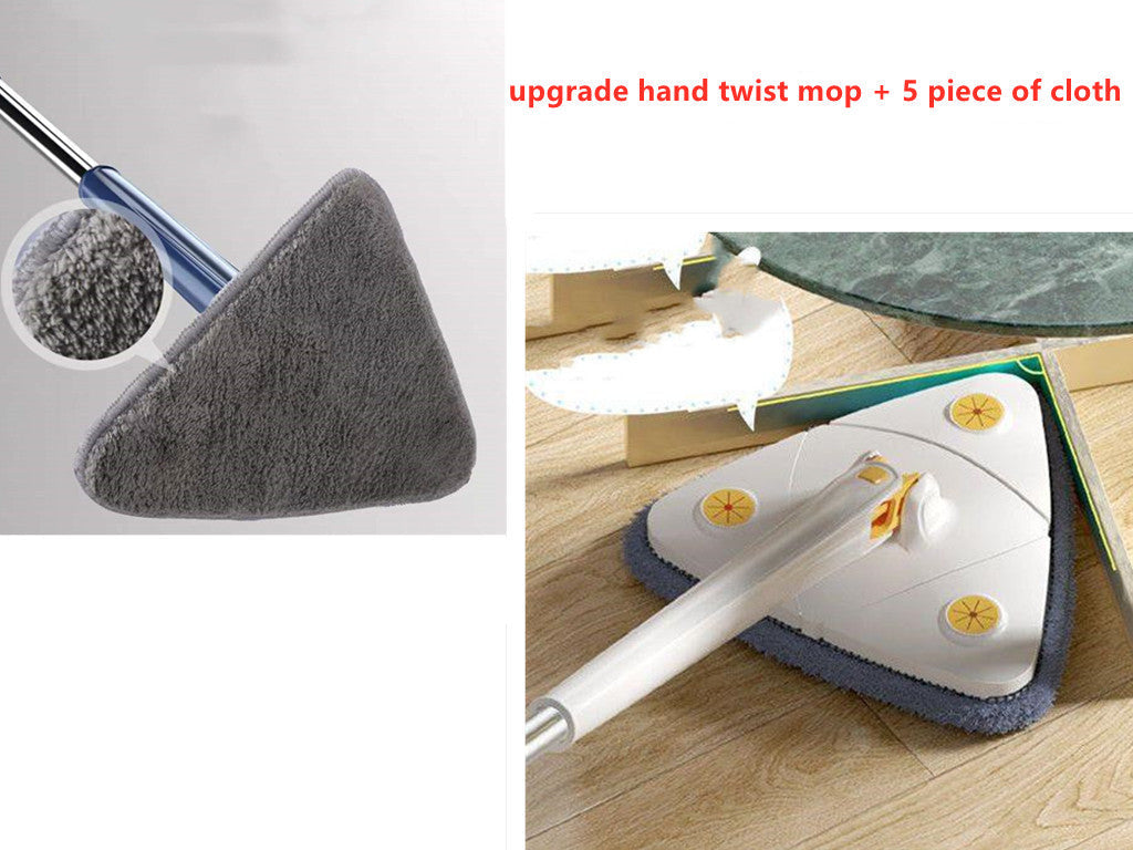 Fregona triangular extensible, giratoria 360°, ajustable, 110 cm, para limpiar bañeras, azulejos, suelos y paredes, fregona de limpieza profunda.