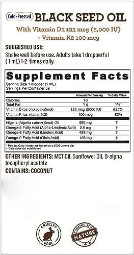 Black Seed Oil Drops Contain Vitamins