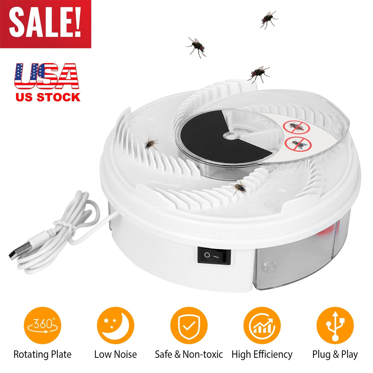 Electric Fly Trap - USB Powered, Rotating Indoor Use