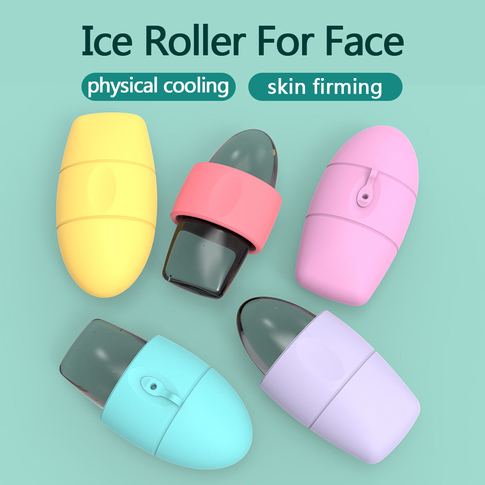 Silicone Ice Face Roller Contour Shrink Pores Remove Dark Circles Massage Skin Beauty Facial Roller For Eyes Neck Skin Care Tool