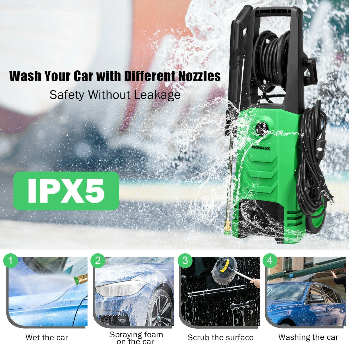 3500PSI Electric Pressure Washer with Wheels