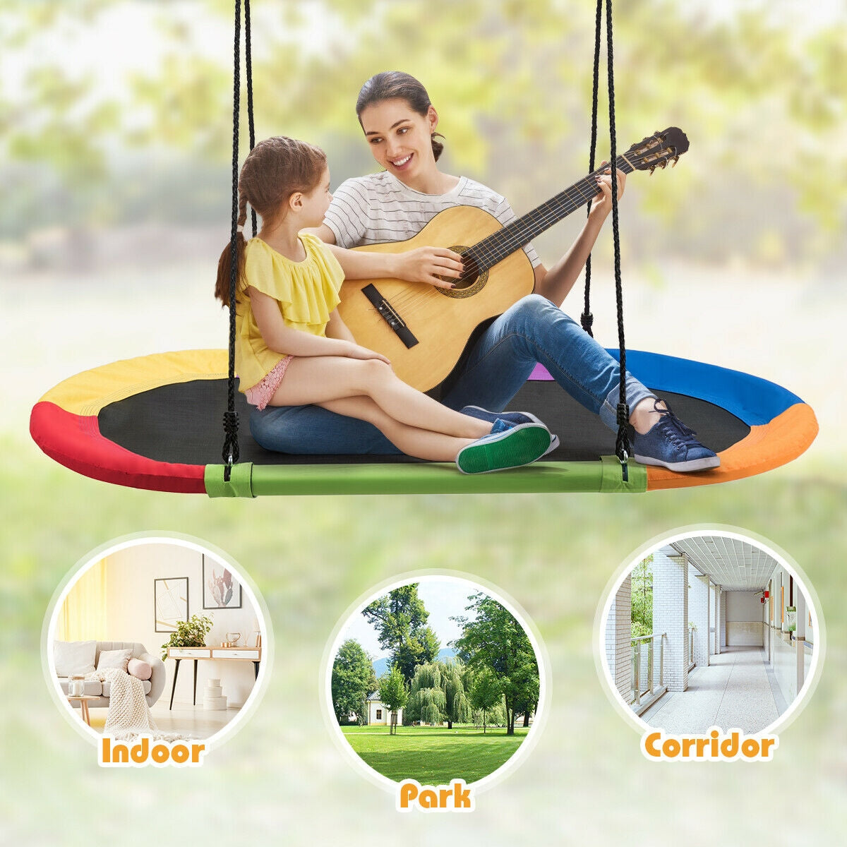 Columpio ajustable para exteriores Saucer Surf de 60 pulgadas