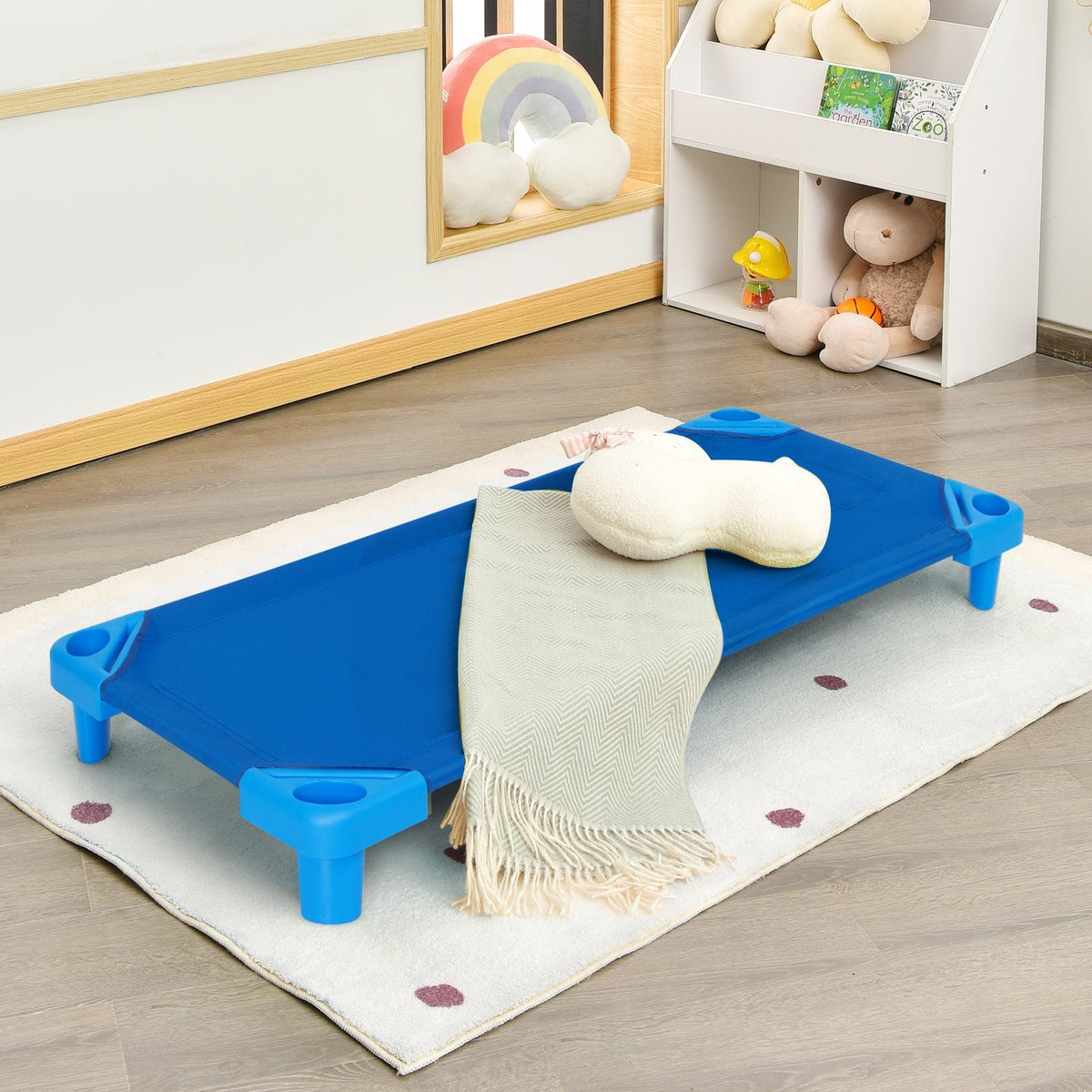 Juego de 6 cunas apilables para guardería con tela Oxford desmontable