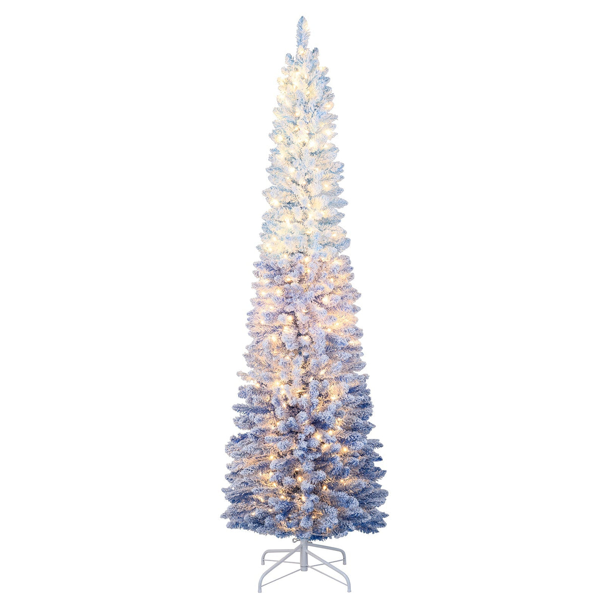 6/7 Feet Snow-flocked Artificial Christmas Tree with 220/290 Warm White LED Lights