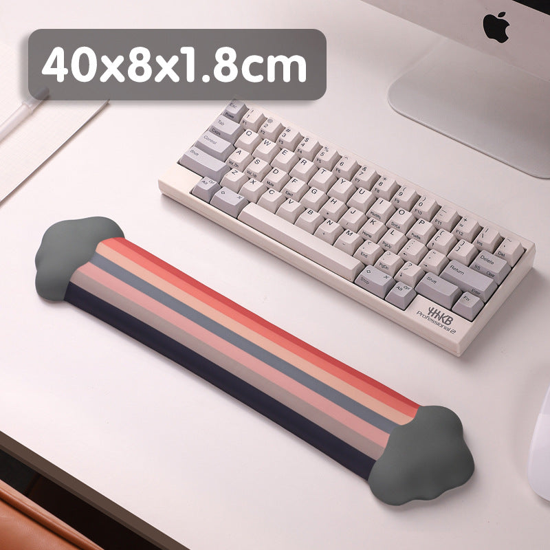 Cloud Rainbow Silica Gel Wrister Mouse Pad Keyboard Support Slippery Washable