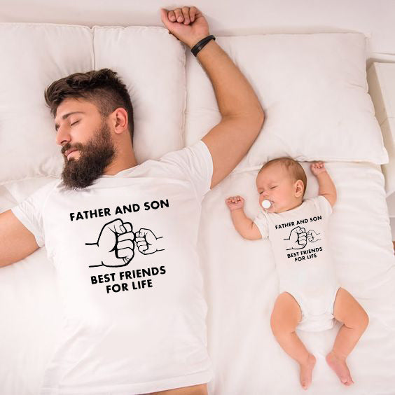 Keyboard Printed Short-sleeved Parent-child Outfit