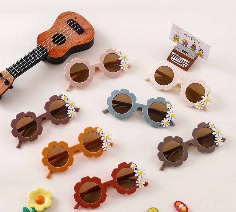 Gafas de sol UV400 de flores para niños | Gafas de sol retro para niños pequeños | Margarita