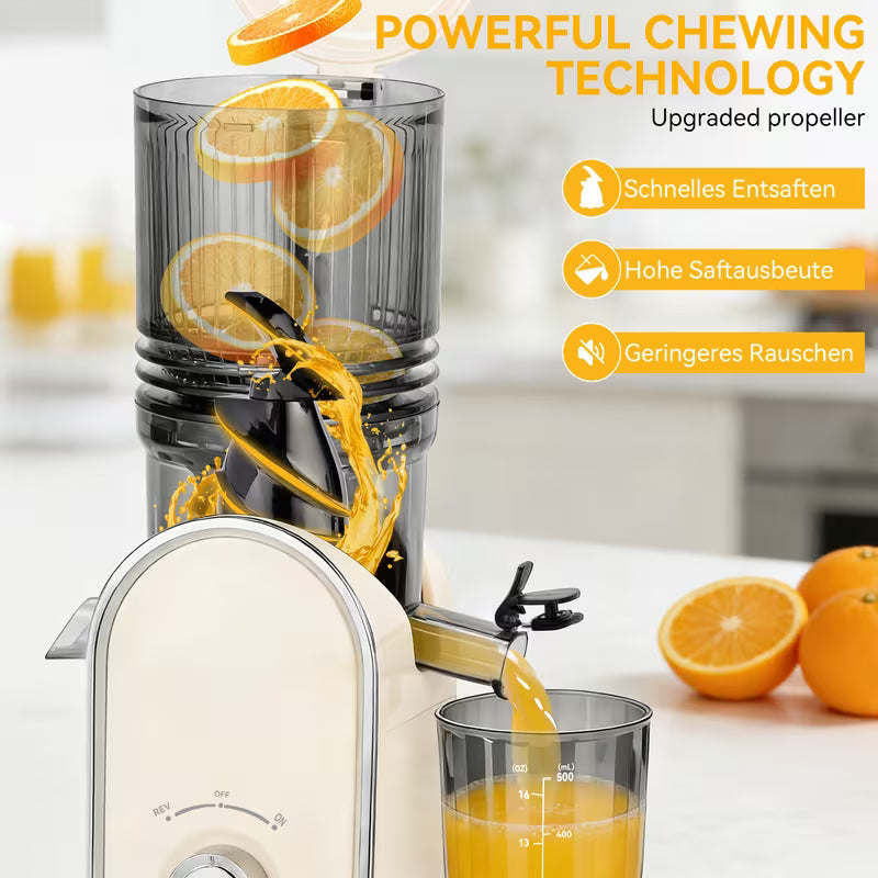 5.2-Inch Cold Press Juicer and Blender with Wide Chute