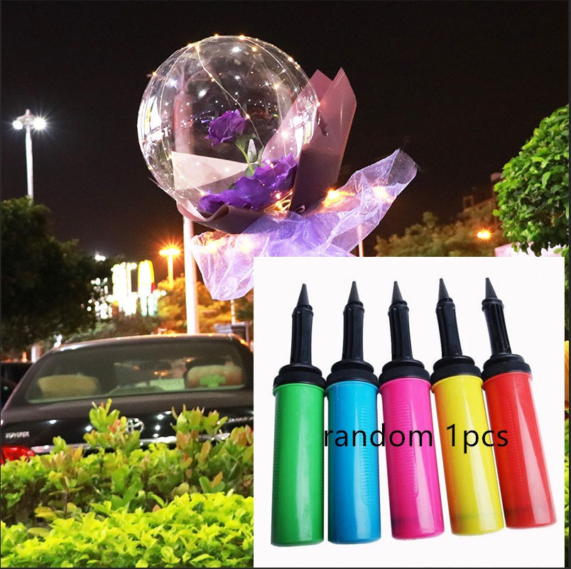 Ramo de Rosas de Globos Luminosos LED Rosa Bola Bobo Transparente
